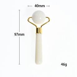 Белый Нефрит Односторонние ролики для лица из натурального белого нефрита, массажные инструменты, 97x40 мм