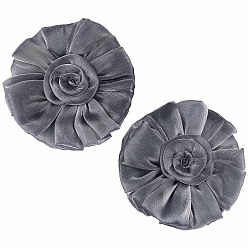 Dark Gray Flower Lace Curtain Tiebacks, Window Curtain Holdbacks for Home Office Decorative Rope Tie Backs, Dark Gray, 665~670mm, Flower: 170x13.5mm