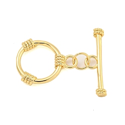 Настоящее золото 18K Латуни Переключить застежками, без кадмия, без никеля и без свинца, кольцо, реальный 18 k позолоченный, Кольцо: 18.5x14.5x3 mm, отверстие : 2.5 мм, бар: 21x6x3 mm, отверстие : 2.5 мм