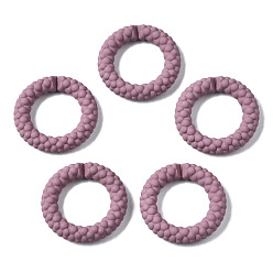 Old Rose Spray Painted CCB Plastic Linking Rings, Quick Link Connectors, for Jewelry Chain Making, Ring, Old Rose, 39x39x7.5mm, Inner Diameter: 24mm