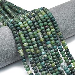 Мосс Агат Природные моховой агат бисер нитей, матовые, рондель, 6x4 мм, отверстие : 1 мм, около 93~96 шт / нитка, 14.57~14.76 дюйм (37~37.5 см)