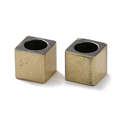 Bronze Antique Perles de laiton de style tibétain, sans cadmium et sans plomb, cuboïde, bronze antique, 5x5x5mm, Trou: 3.5mm