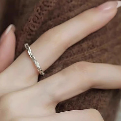 Серебро Twist 925 кольца-манжеты из стерлингового серебра для женщин, серебряные, внутренний диаметр: регулируемый