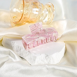 Pink Заколки для волос в форме когтей из ацетата целлюлозы, аксессуары для волос для женщин и девочек, прямоугольные, розовые, 76 мм