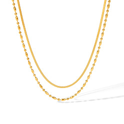 Золотой Двухслойные ожерелья из нержавеющей стали для женщин, золотые, 15.35 дюйм (39 см)