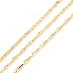 Настоящее золото 18K Латунные цепные цепи, без кадмия и без свинца, стойки покрытие, долговечный, несварные, реальный 18 k позолоченный, 5x1.5x1.5 мм