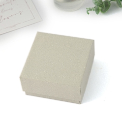 Белый Дым Картонная коробка для украшений из бумаги, подарочная упаковка, Для кольца, серьга, Ожерелье, с губкой внутри, квадратный, серый, 8x8x4 см