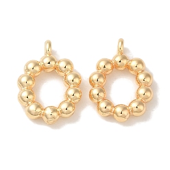 Настоящее золото 18K Латунные подвески, без кадмия, без никеля и без свинца, письмо амулеты, реальный 18 k позолоченный, 12x9x2 мм, отверстие : 1 мм