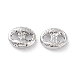 Платинированный Подвески из латуни, овальные связи, без кадмия, без никеля и без свинца, Реальная платина, 7x9x3 мм, отверстие : 2 мм