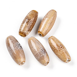 Мокасин Фарфоровые бусины ручной работы, фантазии античного стекла фарфора, овальные, мокасин, 30~32x12~13.5 мм, отверстие : 2~3.5 мм