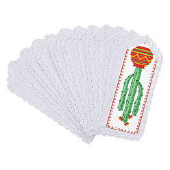 White Cotton Aida Cloth Bookmarks for Cross Stitch Making, Rectangle, White, 206x86x1.5mm, 20pcs/set