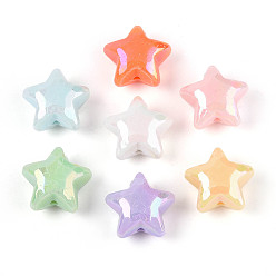 (52) Непрозрачная лаванда Непрозрачные акриловые бусины с УФ-покрытием, радужный, звезда, разноцветные, 18x19.5x12 мм, отверстие : 2.2 мм, Около 312 шт / 500 г