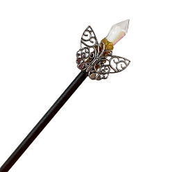 Бабочка Деревянная палочка для волос, с алюминиевыми и пластиковыми выводами, аксессуары для волос, бабочка, 185 мм