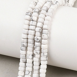 Говлит Природные Говлит бисер нитей, граненые, шестиугольник, 4x4x2~2.5 мм, отверстие : 0.9 мм, около 156 шт / нитка, 15.24'' (38.7 см)