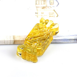 Цитрин Украшение для витрины конфет из смолы, с натуральной цитриновой крошкой внутри статуэток для украшения домашнего офиса, 65x32x18 мм