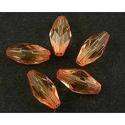 Оранжевый Прозрачные акриловые бусины, граненые, рис, оранжевые, 11x5 мм, отверстие : 1.5 мм, о 2750 шт / 500 г.