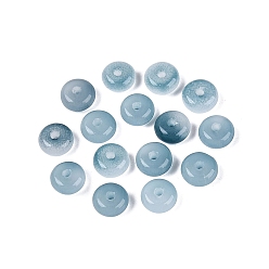 Steel Blue Baking Paint Imitation Jade Glass Beads, Rondelle, Steel Blue, 6~7x3~3.5mm, Hole: 1.2~1.5mm, about 5555pcs/1000g