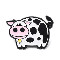 (461) Высокий Металлик Виноград Эмалевые булавки, булавки для лацканов из сплава для одежды рюкзака, чёрные, крупный рогатый скот, 23.5x33 мм