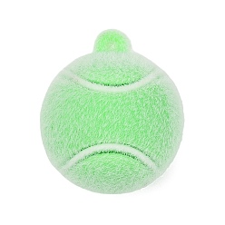 Tennis Силиконовые подвески с бархатным покрытием на спортивную тематику, зелёные, большой теннис, 31.5x27 мм, отверстие : 2 мм