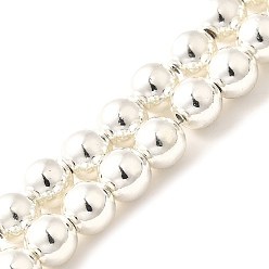 с Покрытием Серебра Гальванические нити синтетических магнитных гематитовых бусин, класс AAA, круглые, со серебряным покрытием, 6 мм, отверстие : 1 мм, около 66 шт / нитка, 15.75 дюйм (40 см)