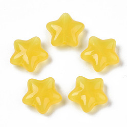 Золотистый Светящиеся акриловые бусины, звезда, золотые, 19x20x8 мм, отверстие : 2 мм, Около 288 шт / 500 г