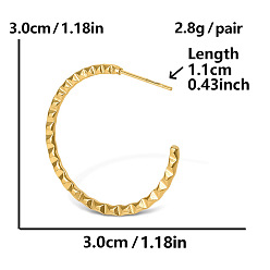 Золотой 304 серьги-гвоздики из нержавеющей стали в европейском и американском стиле с увеличенным кругом для женщин, повседневные металлические украшения для ушей, золотые, 30x30 мм