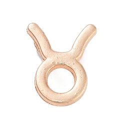 Телец Стойки подвески обшивки сплава, без кадмия и без свинца, гальванический никель, 12 созвездие, золотой свет, Телец, 14x11.5x5.5 мм, отверстие : 1.8 мм