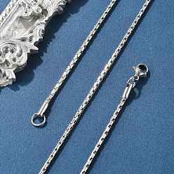 Нержавеющая Сталь Цвет Устойчивые к потускнению 304 ожерелья из нержавеющей стали, ожерелья из цепочек boston link, цвет нержавеющей стали, 19.69 дюйм (50 см)