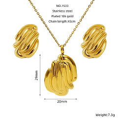 Oval 304 подвески и серьги-гвоздики из нержавеющей стали, золотые, овальные, 29x20 мм и 450 мм