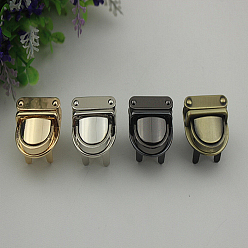 Light Gold Застежки для кошелька с поворотным замком из цинкового сплава, аксессуары для кошелька diy bag, золотой свет, 2.9x2.4 см