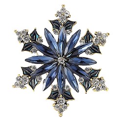 Тёмный Индиго Броши из снежинки и страз для рюкзака, темного индиго, 54 мм