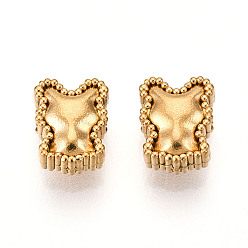 Настоящее золото 18K Ионное покрытие (ip) 304 брелоки из нержавеющей стали, медведь, реальный 18 k позолоченный, 7x6x3.5 мм, отверстие : 1.8 мм