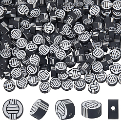 Volleyball 300 бусины из полимерной глины ручной работы., спортивные товары, волейбол, 9.5x4 мм, отверстие : 1.8 мм, 100 шт / пакет