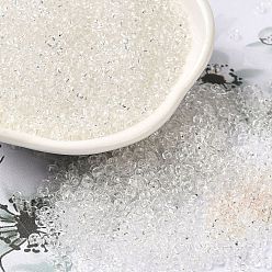 Прозрачный Выпечка краска стеклянные бусины, пончик, прозрачные, 8/0, 2.5~3x1~1.5 мм, отверстие : 1~1.2 мм, около 40909шт/1фунт