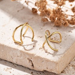 Золотой 304 крестообразный зажим из нержавеющей стали на кольцах для носа, ионное покрытие (ip), золотые, 9x10.5 мм