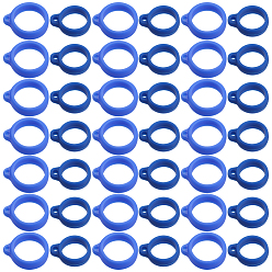 Синий 60шт 2 стиль силиконовый кулон, для изготовления электронных стилусов и зажигалок, кольцо, синие, 29x13~24.5x7 мм, отверстие : 3 мм, 30 шт / стиль