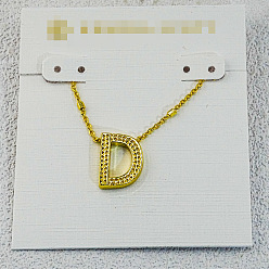 Letter D Латунные инициальные подвески-ожерелья для женщин, золотые, Буква D, 15.75 дюйм (40 см)