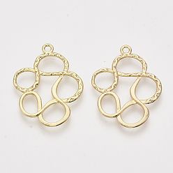 Light Gold Alloy Open Back Bezel Pendants, For DIY UV Resin, Epoxy Resin, Pressed Flower Jewelry, Flower, Light Gold, 31x23.5x1.5mm, Hole: 1.8mm