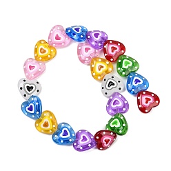 Разноцветный Бусы лэмпворк ручной работы, сердце, красочный, 19.5x20.5x9 мм, отверстие : 1.2 мм