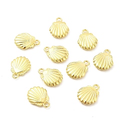 Golden CCB Plastic Pendants, Shell, Golden, 19x15x4mm, Hole: 2.5mm