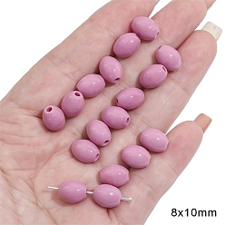 Oval 5шт. фарфоровые бусины ручной работы, фламинго, овальные, 10x8 мм