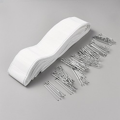 Белый Полиэстеровая лента для штор с волнистыми складками, лента для драпировки, с железным металлическим крючком для штор 20 шт., белые, 71.5x1 мм, 10 м / шт