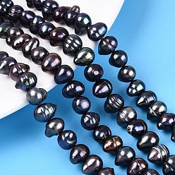 Разноцветный Нити из натурального культивированного пресноводного жемчуга, окрашенные, картофель, красочный, 6.5~11.5x6~8 мм, отверстие : 0.5 мм, около 58~63 шт / нитка, 15.75~16.54 дюйм (40~42 см)