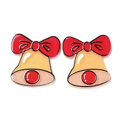 Red Christmas Themed Acrylic Cabochons, Christmas Bell, Red, 29x26x2mm