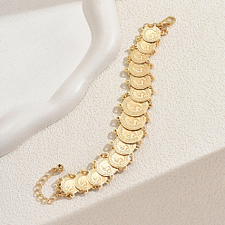 Золотой Ближневосточный железный браслет-монета для женщин, золотые, внутренний диаметр: 8-1/4 дюйм (21 см)