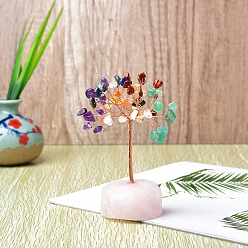 Розовый Кварц Украшение дисплея скульптуры из натурального розового кварца, для домашнего офисного стола, дерево, 100 мм