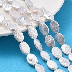 Белый Дым Натуральный жемчуг в стиле барокко кеши, культивированный пресноводный жемчуг, Плоско-овальные, класс 7а+, серый, 13.5~14x9.5~10x3.5~4.5 мм, отверстие : 0.7 мм, около 28 шт / нитка, 15.35~15.55 дюйм (39~39.5 см)