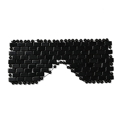 Обсидиан Тканая маска для глаз из натурального черного обсидиана, для снятия мешков под глазами и темных кругов, инструменты для медитации йоги, 210~220x90~100x5~7 мм