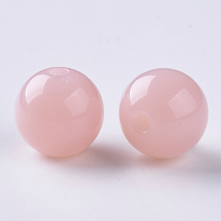Pink Nachahmung Gelee Acrylperlen, Runde, rosa, 15.5x15 mm, Bohrung: 3 mm