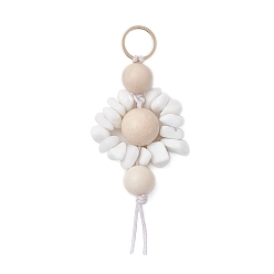 Ископаемое Подвесные украшения из натуральных ископаемых и стеклянных бусин, латунные соединительные кольца натуральные, 65 мм